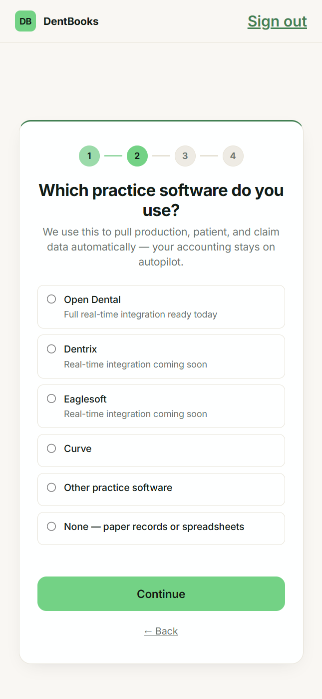 Practice management software picker